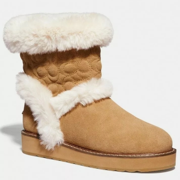 NIB Coach Izzie Signature Suede Boot 7.5 - Picture 2 of 4